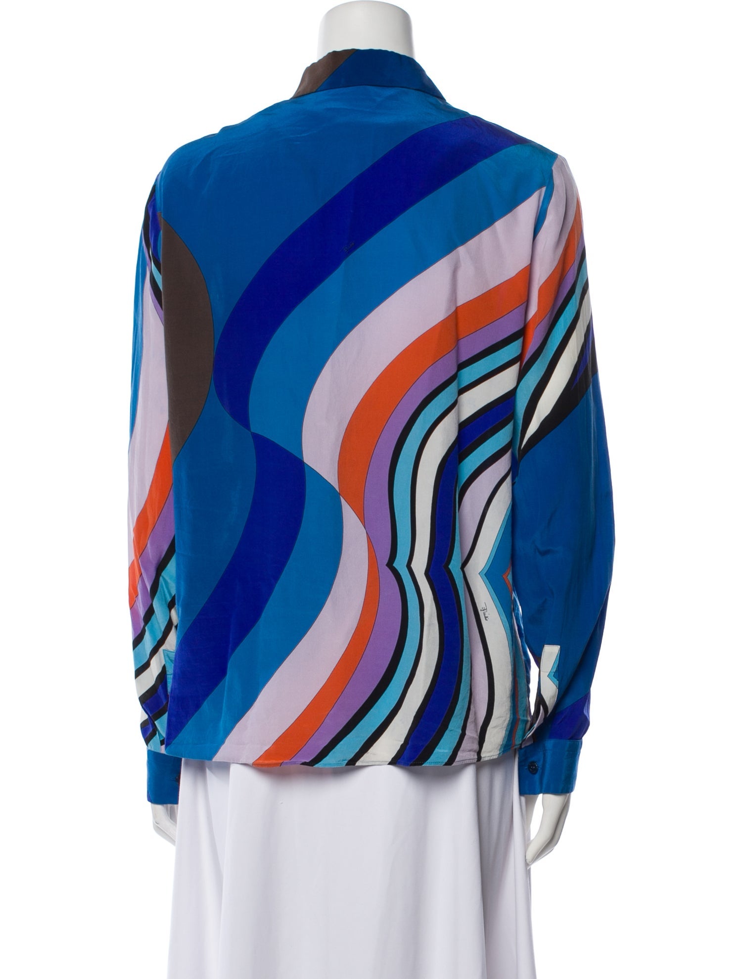 Emilio Pucci Printed Long Sleeve Button-Up Top